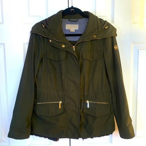 Michael KORS  green jacket with hoodie size xs - Picture 15 of 16